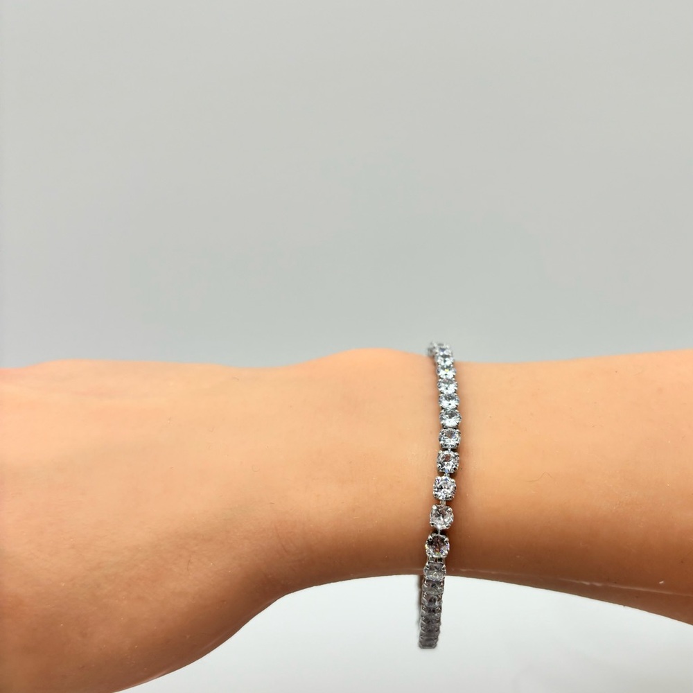 Elegant Silver CZ Tennis Bracelet. BUY 2 GET 1 FREE!!